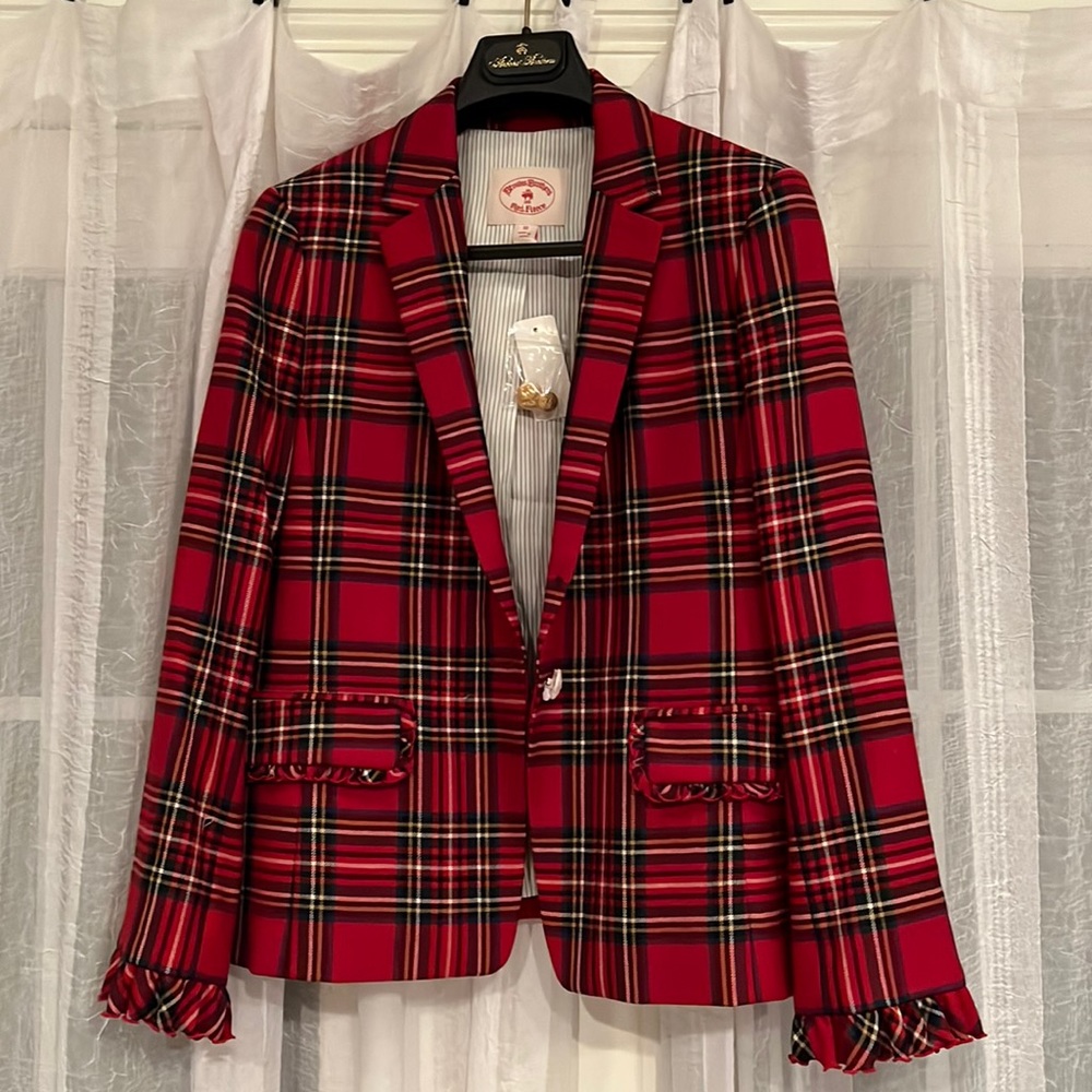 NWT Brooks Brothers Womens Red Plaid Blazer